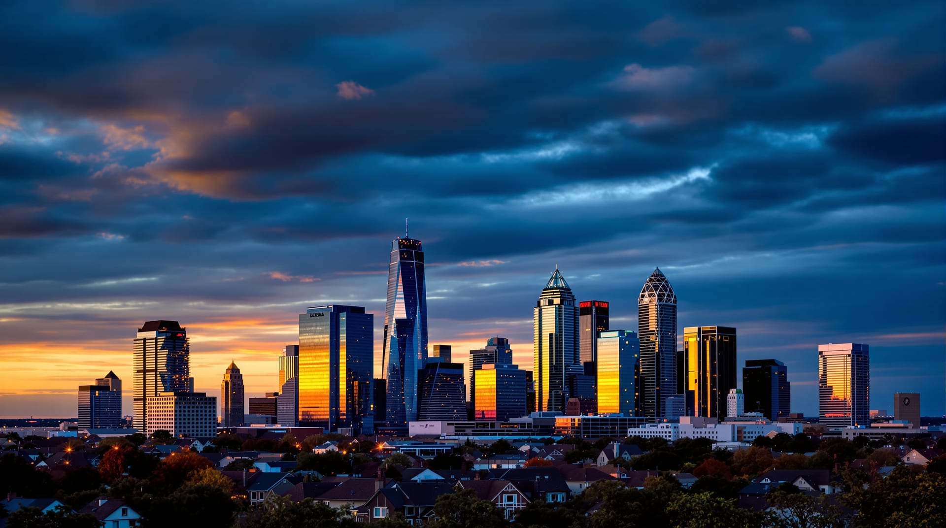 Dallas Texas skyline at twilight, setting for Vaquero Private Wealth
